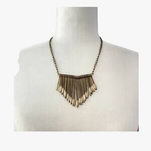 Zad Metal Fringe Bib Necklace